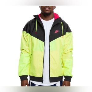Nike Y2K Black/Volt/Rush Pink Colour block Windbreaker Size L